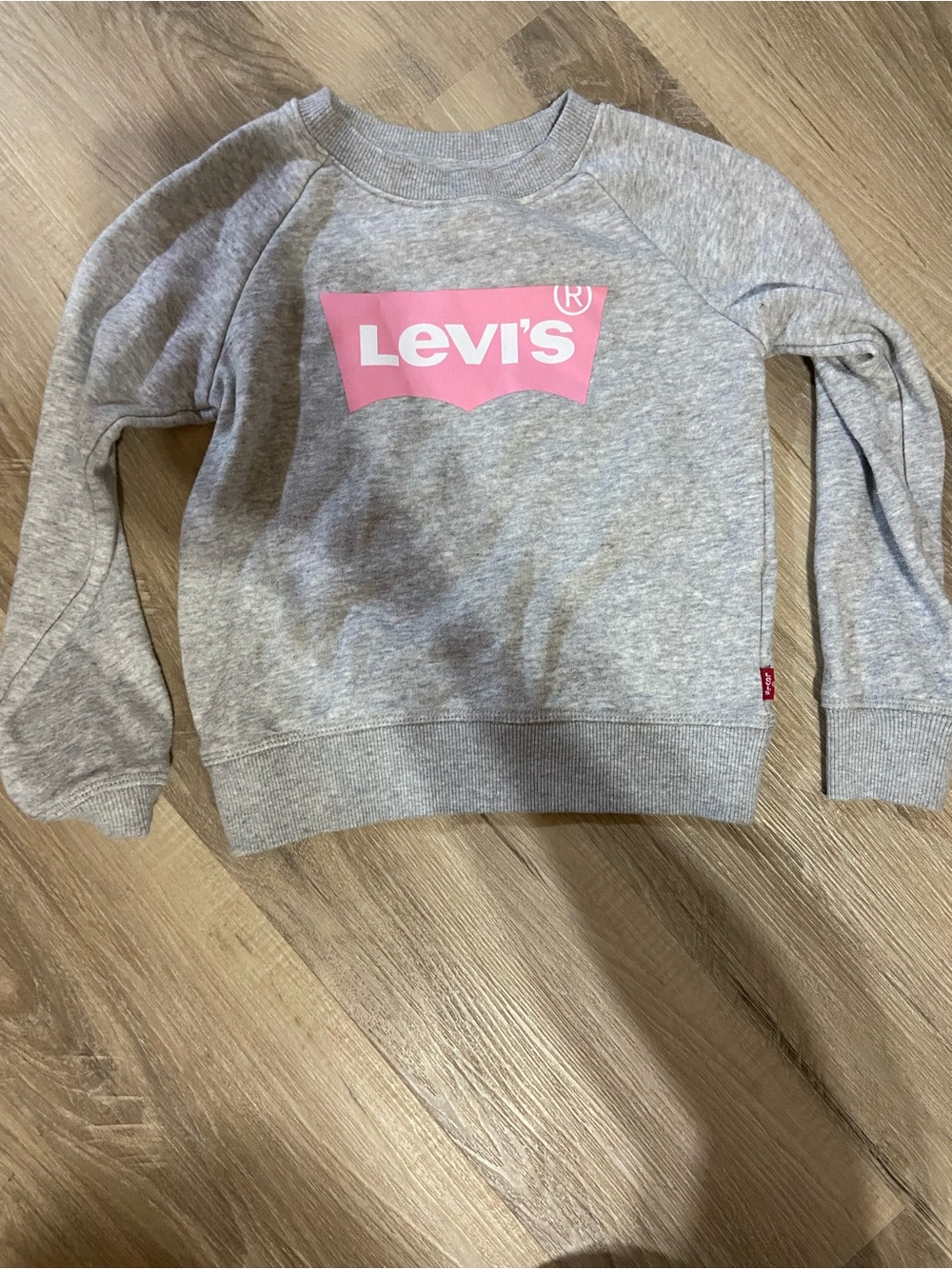 Levi's Kids Light Gray Sweatshirt with Pink Logo